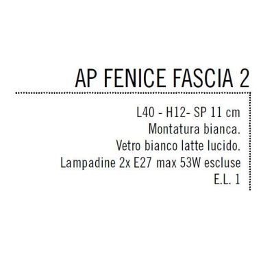 FENICE FASCIA GRANDE 40 CM 2 PORTALAMPADE VETRO SOPRA E SOTTO ECONOMICO DI ILLUMINANDO Illuminando - Cristalensi Shop Online