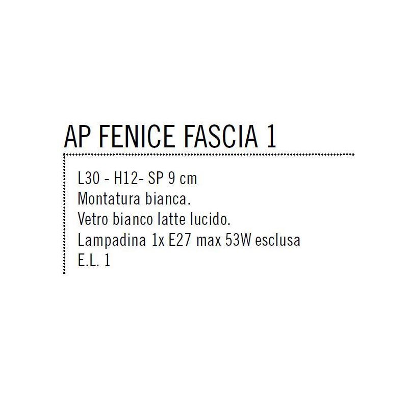 FENICE FASCIA PICCOLO 30 CM UN PORTALAMPADE E27 VETRO SOPRA E SOTTO ECONOMICO DI ILLUMINANDO Illuminando - Cristalensi Shop Onli