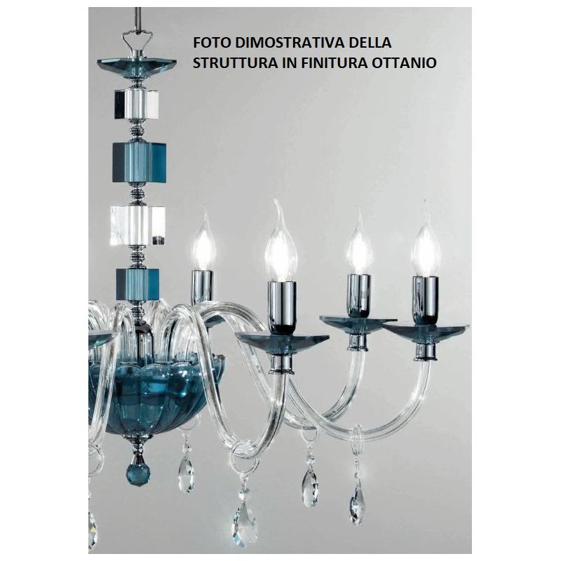 LIVIA APPLIQUE CLASSICA 1 LUCE IN VETRO E CRISTALLO BIANCA,FUME,OTTANIO O TORTORA DI CICIRIELLO ONDALUCE CICIRIELLO - Cristalens