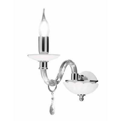LIVIA APPLIQUE CLASSICA 1 LUCE IN VETRO E CRISTALLO BIANCA,FUME,OTTANIO O TORTORA DI CICIRIELLO ONDALUCE CICIRIELLO - Cristalens