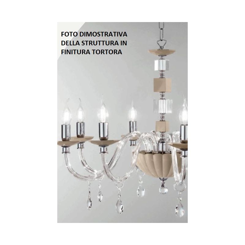 LIVIA APPLIQUE CLASSICA CON 2 LUCI IN VETRO E CRISTALLO BIANCA,FUME,OTTANIO O TORTORA DI CICIRIELLO ONDALUCE CICIRIELLO - Crista