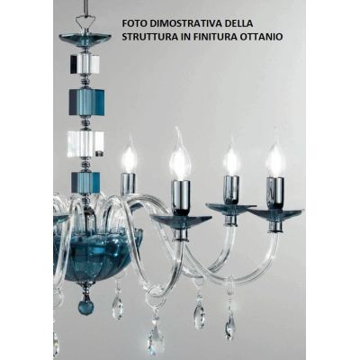 LIVIA APPLIQUE CLASSICA CON 2 LUCI IN VETRO E CRISTALLO BIANCA,FUME,OTTANIO O TORTORA DI CICIRIELLO ONDALUCE CICIRIELLO - Crista