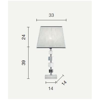 LIVIA LAMPADA DA TAVOLO GRANDE IN CRISTALLO CLASSICA L33 CM BIANCA,FUME,OTTANIO O TORTORA ONDALUCE CICIRIELLO - Cristalensi Shop