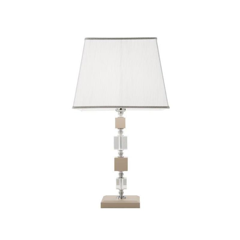 LIVIA LAMPADA DA TAVOLO GRANDE IN CRISTALLO CLASSICA L33 CM BIANCA,FUME,OTTANIO O TORTORA ONDALUCE CICIRIELLO - Cristalensi Shop