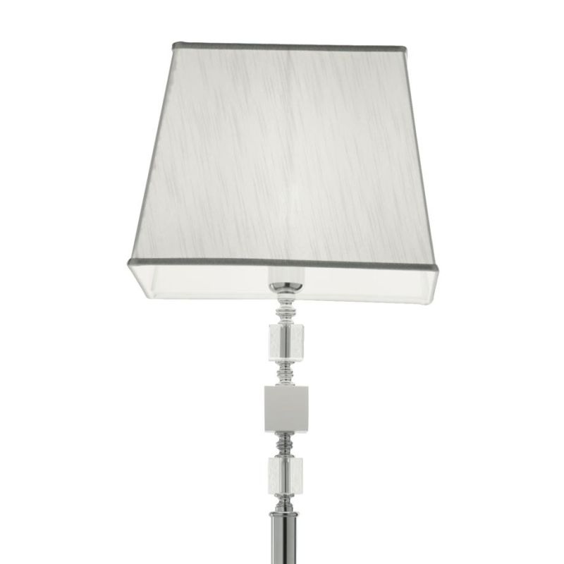 LIVIA LAMPADA DA TERRA H175 IN METALLO CROMATO E CRISTALLO CLASSICA BIANCA,FUME,OTTANIO O TORTORA ONDALUCE CICIRIELLO - Cristale