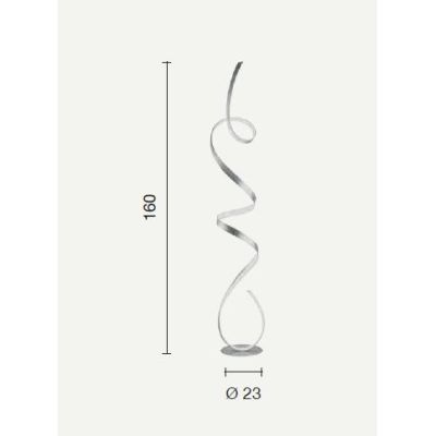 LUMEN PT PIANTANA LED DIMMERABILE 30W 3000LM MODERNA COLORE SILVER ONDALUCE CICIRIELLO - Cristalensi Shop Online