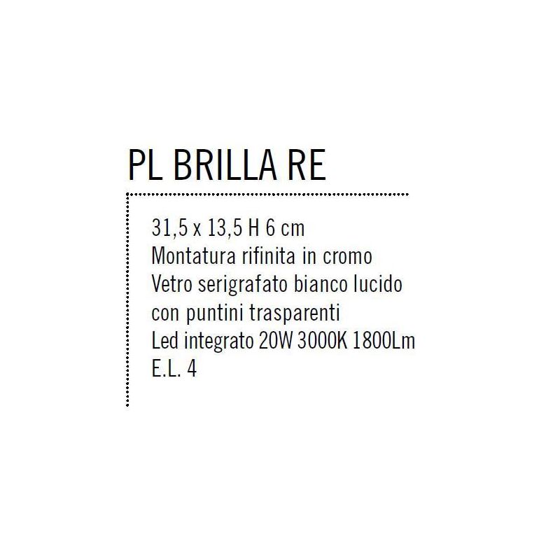 BRILLA APPLIQUE PLAFONIERA LED INTEGRATO CIELO STELLATO MONTATURA CROMO MODERNA Illuminando - Cristalensi Shop Online