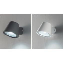 MALTA APPLIQUE DA ESTERNO IP44 IN METALLO BIANCO O ANTRACITE DESIGN MODERNO ATTACCO GU10 ONDALUCE CICIRIELLO - Cristalensi Shop