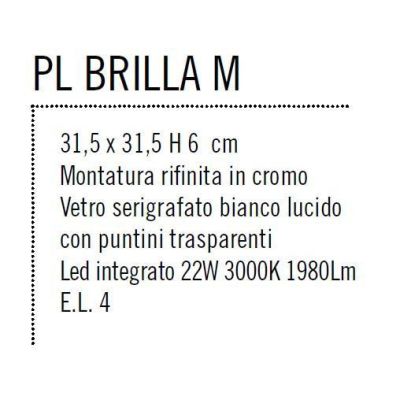BRILLA PLAFONIERA MEDIA LED INTEGRATO EFFETTO CIELO STELLATO MONTATURA CROMO LUCIDA Illuminando - Cristalensi Shop Online