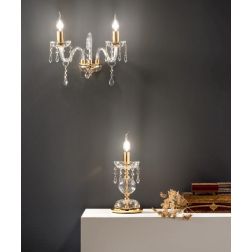 MARIA TERESA L6 ABAT-JOUR IN CRISTALLO E METALLO FINITURA ORO SENZA PARALUME DI CICIRIELLO ONDALUCE CICIRIELLO - Cristalensi Sho 2