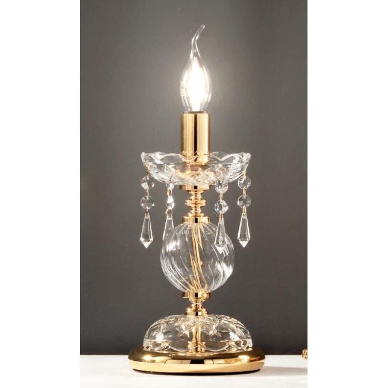 MARIA TERESA L6 ABAT-JOUR IN CRISTALLO E METALLO FINITURA ORO SENZA PARALUME DI CICIRIELLO ONDALUCE CICIRIELLO - Cristalensi Sho