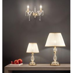 MARIA TERESA T4 LAMPADA DA TAVOLO GRANDE IN CRISTALLO E METALLO CON FINITURE ORO DI CICIRIELLO ONDALUCE CICIRIELLO - Cristalensi 2