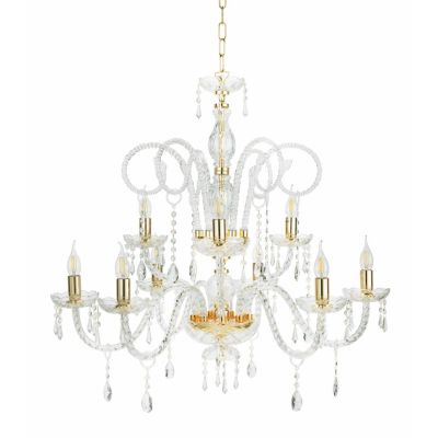 MARIA TERESA 9 LUCI LAMPADARIO IN VETRO CON PENDAGLIERIA IN CRISTALLO ONDALUCE CICIRIELLO - Cristalensi Shop Online