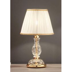 MARIA TERESA T4 LAMPADA DA TAVOLO IN CRISTALLO TRASPARENTE E METALLO DORATO DI CICIRIELLO ONDALUCE CICIRIELLO - Cristalensi Shop