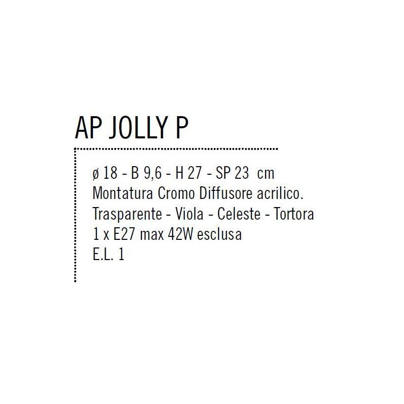 JOLLY APPLIQUE PICCOLO DIFFUSORE IN ACRILICO 4 COLORI MONTATURA CROMO LUCIDA Illuminando - Cristalensi Shop Online