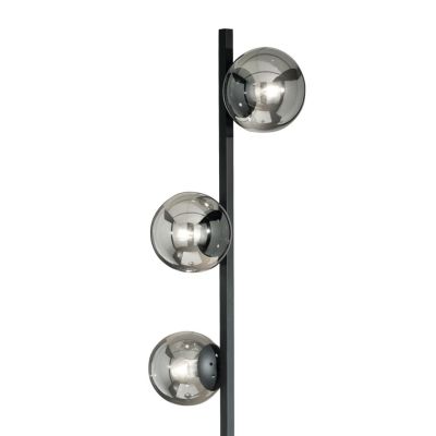 MONILE PIANTANA MODERNA IN METALLO NERO O ORO CON 5 SFERE IN VETRO SOFFIATO FUME O BIANCHE ONDALUCE CICIRIELLO - Cristalensi Sho