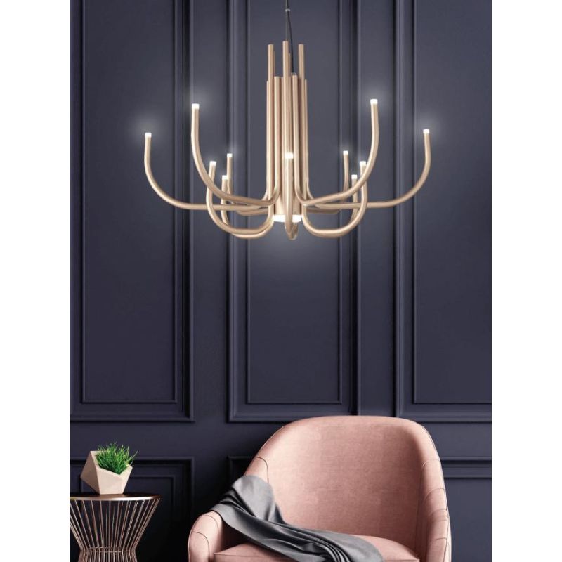 NOUVEAU LAMPADARIO TRE COLORI LED 46W 3000K DIAMETRO 78 CM DI ONDALUCE ONDALUCE CICIRIELLO - Cristalensi Shop Online