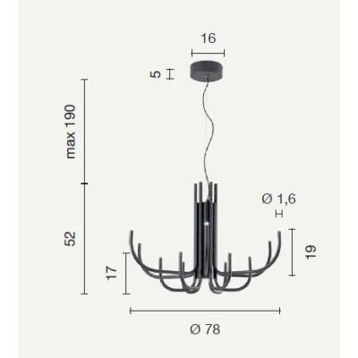 NOUVEAU LAMPADARIO TRE COLORI LED 46W 3000K DIAMETRO 78 CM DI ONDALUCE ONDALUCE CICIRIELLO - Cristalensi Shop Online