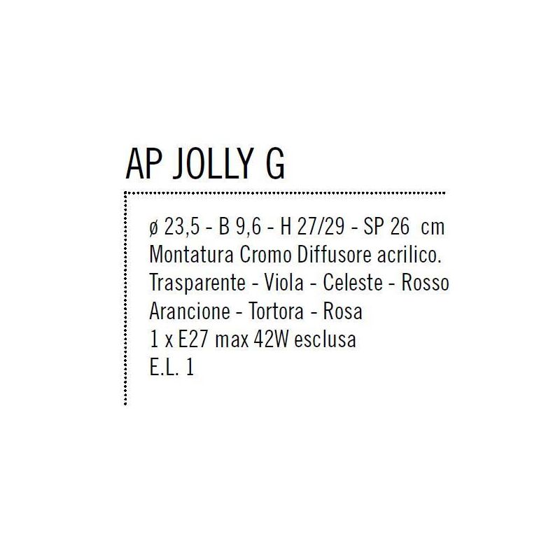 JOLLY APPLIQUE GRANDE IN ACRILICO 7 COLORI E MONTATURA IN CROMO LUCIDO DI ILLUMINADO Illuminando - Cristalensi Shop Online