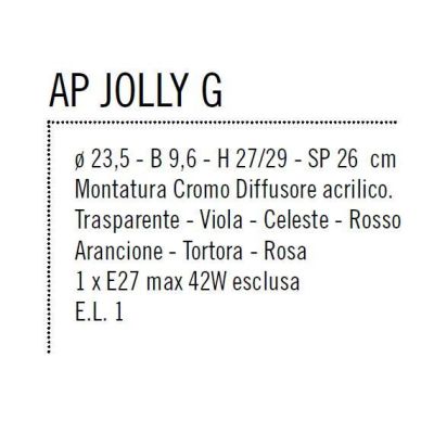 JOLLY APPLIQUE GRANDE IN ACRILICO 7 COLORI E MONTATURA IN CROMO LUCIDO DI ILLUMINADO Illuminando - Cristalensi Shop Online