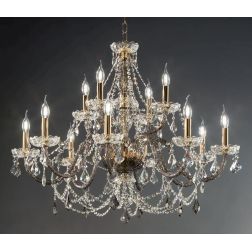 OPERA 12 LUCI GRANDE LAMPADARIO CLASSICO IN VETRO 3 COLORI CON CRISTALLO DI CICIRIELLO ONDALUCE CICIRIELLO - Cristalensi Shop On