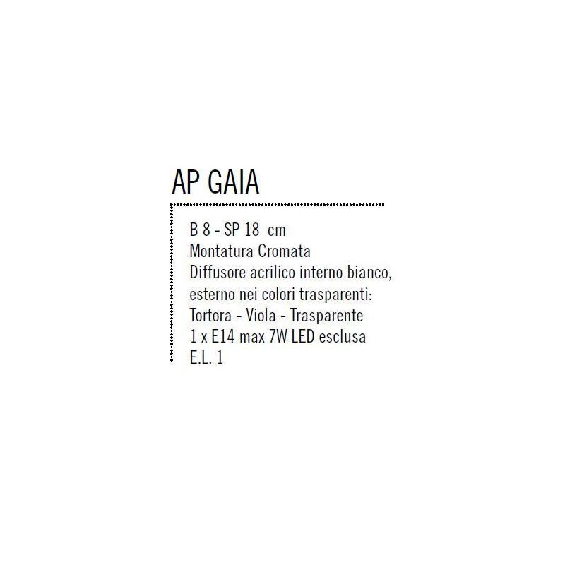GAIA APPLIQUE DIFFUSORE IN ACRILICO 3 COLORI MONTATURA CROMO LUCIDO DI ILLUMINANDO Illuminando - Cristalensi Shop Online