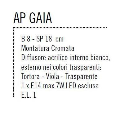 GAIA APPLIQUE DIFFUSORE IN ACRILICO 3 COLORI MONTATURA CROMO LUCIDO DI ILLUMINANDO Illuminando - Cristalensi Shop Online