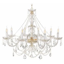 OPERA 8 LUCI LAMPADARIO CLASSICO STILE VENEZIANO IN VETRO 3 COLORI CON CRISTALLI ONDALUCE CICIRIELLO - Cristalensi Shop Online 2