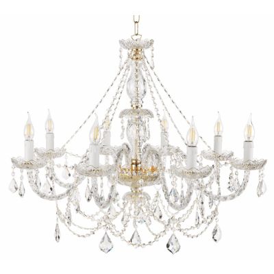 OPERA 8 LUCI LAMPADARIO CLASSICO STILE VENEZIANO IN VETRO 3 COLORI CON CRISTALLI ONDALUCE CICIRIELLO - Cristalensi Shop Online