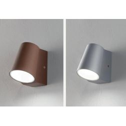 OWEN APPLIQUE DA ESTERNO IP44 IN METALLO SILVER O MARRONE LED 6W LUCE 4000K DESIGN MODERNO ONDALUCE CICIRIELLO - Cristalensi Sho
