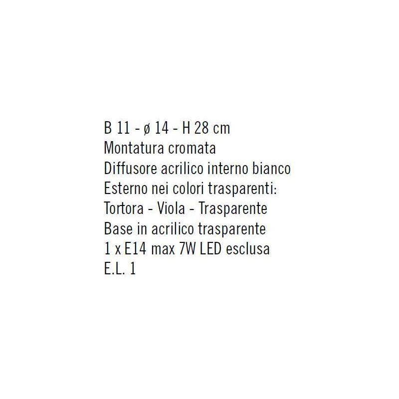 GAIA ABAT-JOUR DIFFUSORE IN ACRILICO 3 COLORI MONTATURA CROMO LUCIDO DI ILLUMINANDO Illuminando - Cristalensi Shop Online
