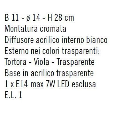 GAIA ABAT-JOUR DIFFUSORE IN ACRILICO 3 COLORI MONTATURA CROMO LUCIDO DI ILLUMINANDO Illuminando - Cristalensi Shop Online
