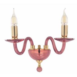 PAGANINI LAMPADA A PARETE CLASSICA CON 2 LUCI IN VETRO LAVORATO A MANO 7 COLORI DISPONIBILI ONDALUCE CICIRIELLO - Cristalensi Sh