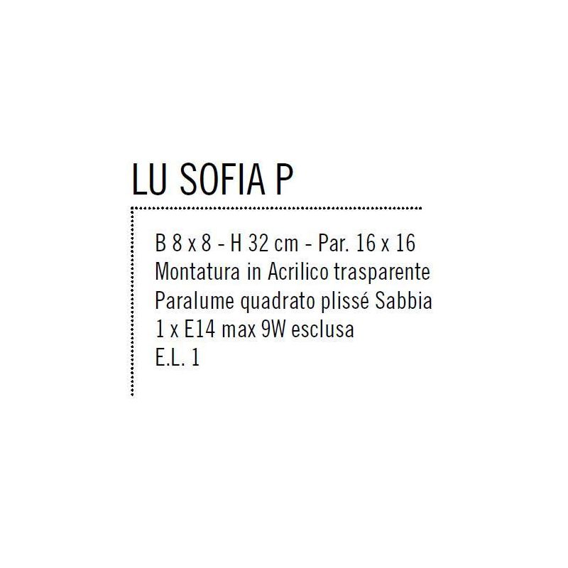 SOFIA ABAT-JOUR IN ACRILICO TRASPARENTE E PARALUME PLISSE' SABBIA DI ILLUMINANDO Illuminando - Cristalensi Shop Online