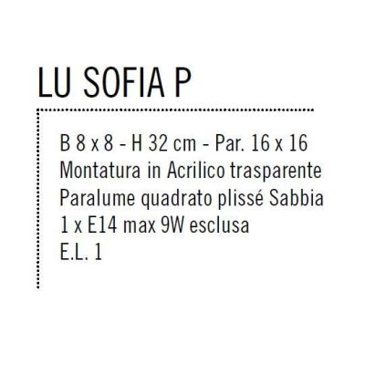 SOFIA ABAT-JOUR IN ACRILICO TRASPARENTE E PARALUME PLISSE' SABBIA DI ILLUMINANDO Illuminando - Cristalensi Shop Online