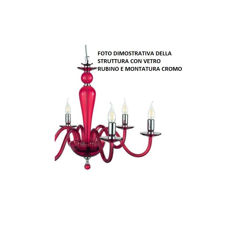 PAGANINI LUMETTO CLASSICO IN VETRO LAVORATO A MANO 7 COLORI CON FINITURE CROMO O ORO ONDALUCE CICIRIELLO - Cristalensi Shop Onli