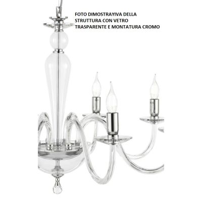 PAGANINI LUMETTO CLASSICO IN VETRO LAVORATO A MANO 7 COLORI CON FINITURE CROMO O ORO ONDALUCE CICIRIELLO - Cristalensi Shop Onli