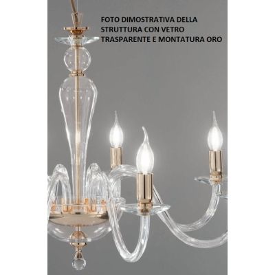 PAGANINI PIANTANA CLASSICA IN VETRO LAVORATO A MANO DEL DIAMETRO DI CM 40 7 COLORI ONDALUCE CICIRIELLO - Cristalensi Shop Online