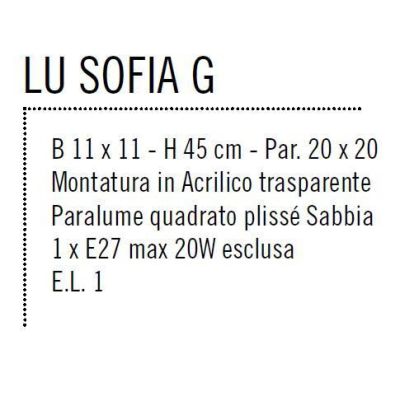 SOFIA LAMPADA DA TAVOLO IN ACRILICO TRASPARENTE E PARALUME PLISSE' SABBIA DI ILLUMINANDO Illuminando - Cristalensi Shop Online