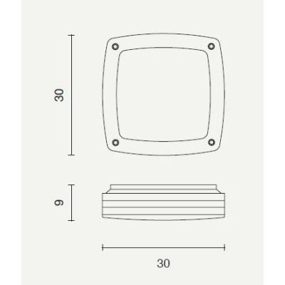 PARIS APPLIQUE O PLAFONIERA DA ESTERNO QUADRATA IP54 NERO BIANCO ARGENTO MODERNA DI ONDALUCE ONDALUCE CICIRIELLO - Cristalensi S