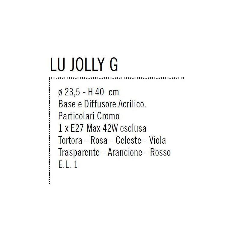 JOLLY LAMPADA DA TAVOLO GRANDE IN ACRILICO DIFFUSORE 7 COLORI DI ILLUMINANDO Illuminando - Cristalensi Shop Online