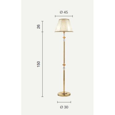 PATRICIA LAMPADA DA TERRA IN CRISTALLO E METALLO ELEGANTE E CLASSICA AMBRA FINITURA ORO DI ONDALUCE ONDALUCE CICIRIELLO - Crista