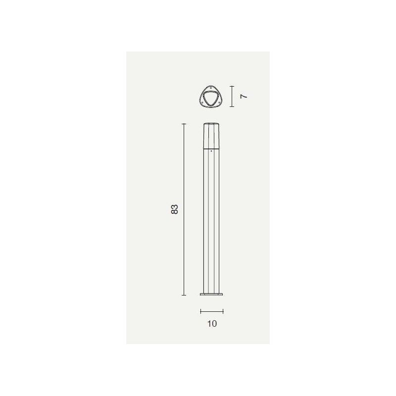 POU LAMPIONCINO DA ESTERNO IP44 PORTALAMPADA E27 ALTEZZA 83 NERO ARGENTO MODERNO E ECONOMICO ONDALUCE CICIRIELLO - Cristalensi S