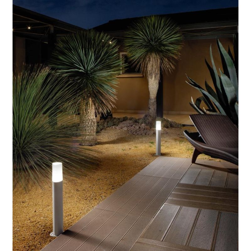 POU LAMPIONCINO DA ESTERNO IP44 PORTALAMPADA E27 ALTEZZA 83 NERO ARGENTO MODERNO E ECONOMICO ONDALUCE CICIRIELLO - Cristalensi S