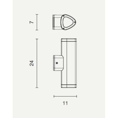 RAV2 APPLIQUE DA ESTERNO IP54 NERO ARGENTO MODERNA ED ECONOMICA DI ONDALUCE ONDALUCE CICIRIELLO - Cristalensi Shop Online