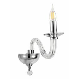 RAVEL LAMPADA DA PARETE AD UNA SOLA LUCE CLASSICA ED ELEGANTE IN CRISTALLO E VETRO 4 COLORI ONDALUCE CICIRIELLO - Cristalensi Sh