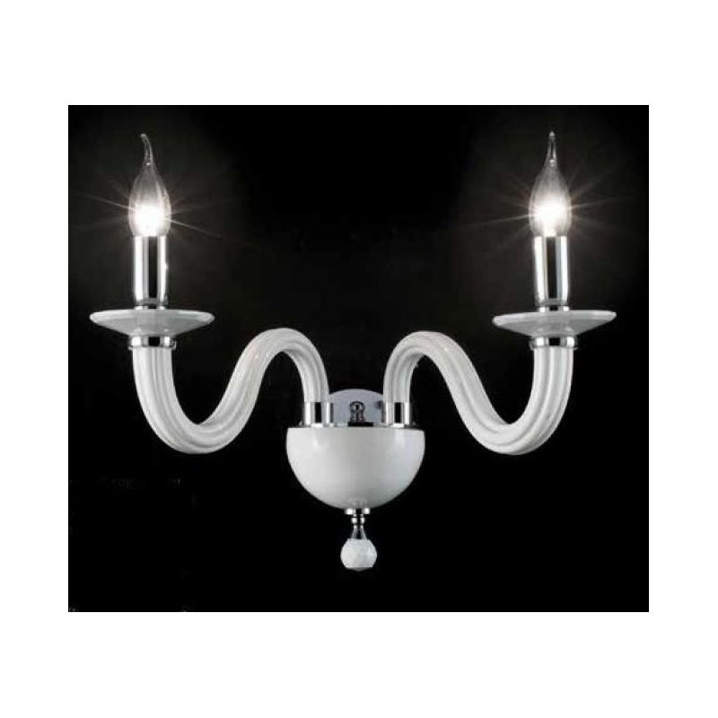 RAVEL LAMPADA DA PARETE A 2 LUCI CLASSICA ED ELEGANTE IN CRISTALLO E VETRO 4 COLORI DI ONDALUCE ONDALUCE CICIRIELLO - Cristalens