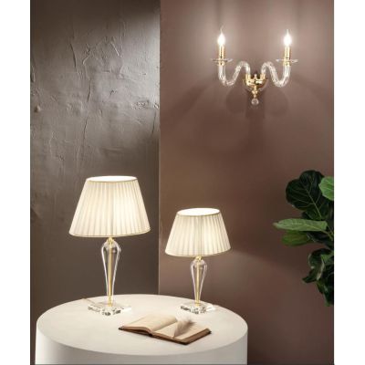 RAVEL LAMPADA DA PARETE A 2 LUCI CLASSICA ED ELEGANTE IN CRISTALLO E VETRO 4 COLORI DI ONDALUCE ONDALUCE CICIRIELLO - Cristalens
