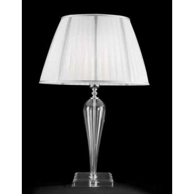 RAVEL LAMPADA DA TAVOLO PICCOLA IN VETRO E PARALUME IN TESSUTO 4 COLORI ONDALUCE CICIRIELLO - Cristalensi Shop Online