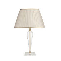 RAVEL LAMPADA DA TAVOLO PICCOLA IN VETRO E PARALUME IN TESSUTO 4 COLORI ONDALUCE CICIRIELLO - Cristalensi Shop Online 2